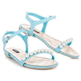 Vices Sandalias planas con cuentas azul 1