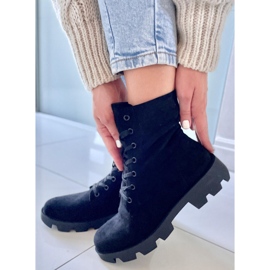 PA1 Botines Pansy Black de ante negro 3