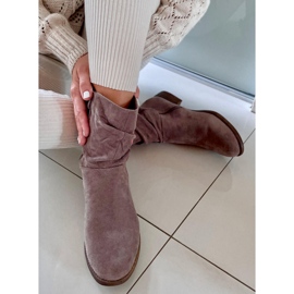 PA1 Botas planas de ante Kaki de Theda beige 3