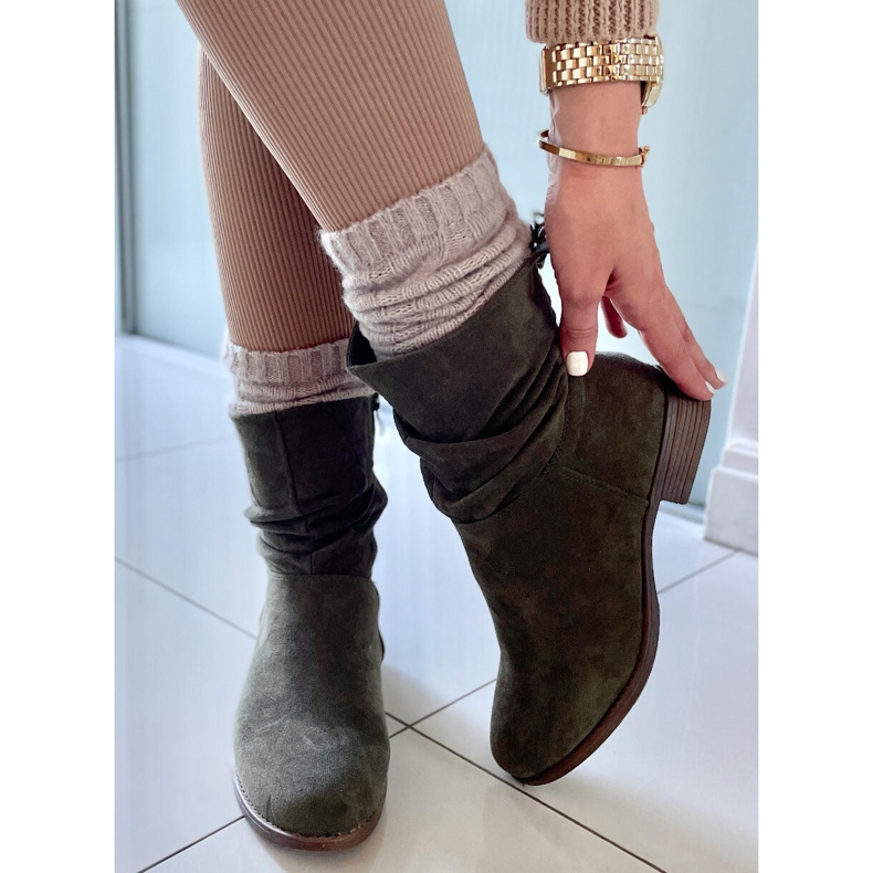 PA1 Botas planas de ante verde Theda 2 PA1 Botas planas de ante verde Theda 2