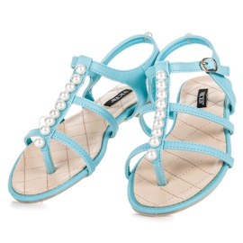 Vices Sandalias con estilo con cuentas azul 3