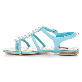 Vices Sandalias con estilo con cuentas azul 2