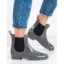 Botas de lluvia cortas brillantes gris 2