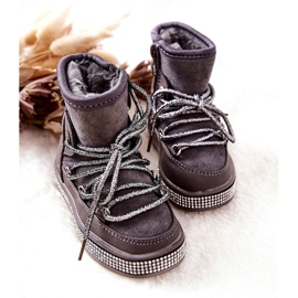 Botas de nieve para niños con circones grises 1