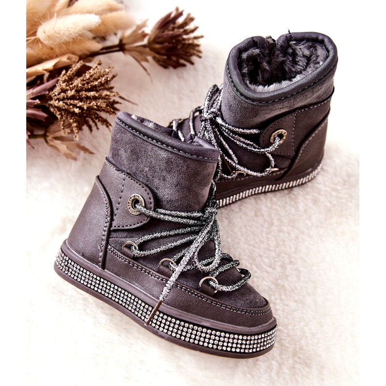 Botas de nieve para niños con circones grises 2 Botas de nieve para niños con circones grises 2