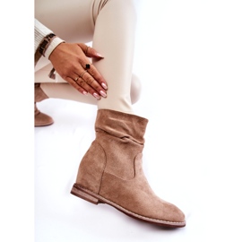 S.Barski Botas de gamuza de moda en una cuña oculta Beige Finney 4 S.Barski Botas de gamuza de moda en una cuña oculta Beige Finney 4