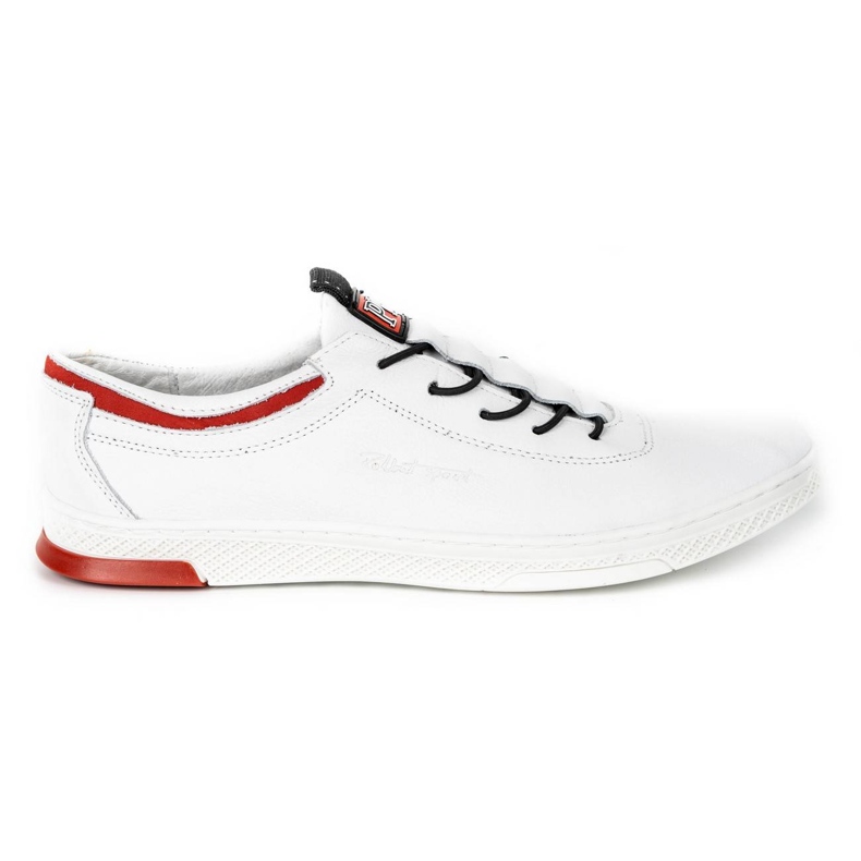 Polbut Zapato casual piel hombre K23 blanco con rojo 2