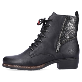 Rieker Y0800-00 cómodas botas aislantes para mujer con tacones planos negro 10