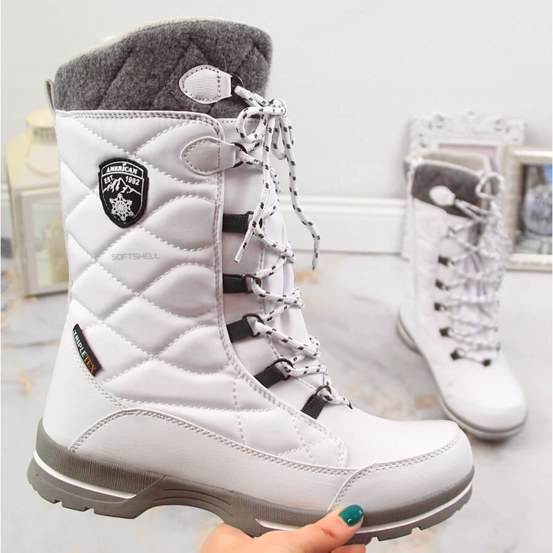 Botas de nieve mujer impermeable invierno blanco American Club 08/22 1