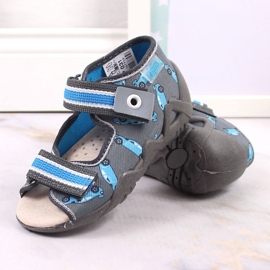 Pantuflas de niño con velcro y Befado azul y gris carrera 5