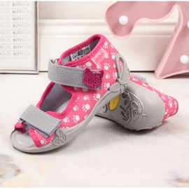 Zapatillas de estar por casa de niña con velcro y gato en Befado rosa rosado 4