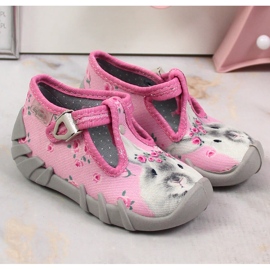 Pantuflas de niña con conejo Befado rosa rosado 3