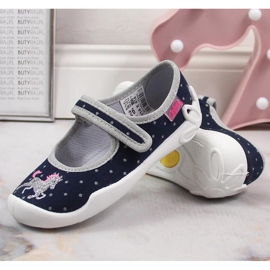 Pantuflas de niña Befado negras con velcro y unicornio negro 5