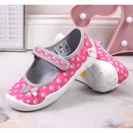 Zapatillas casa niña con velcro lazo Befado rosa rosado 5