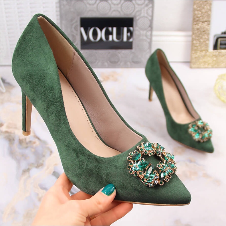 Salón ante verde con circonitas Sabatina 1328-1 1