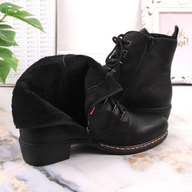 Rieker Y0800-00 cómodas botas aislantes para mujer con tacones planos negro 3
