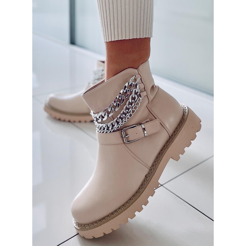 BM Botas con cadena Marvin Beige 1
