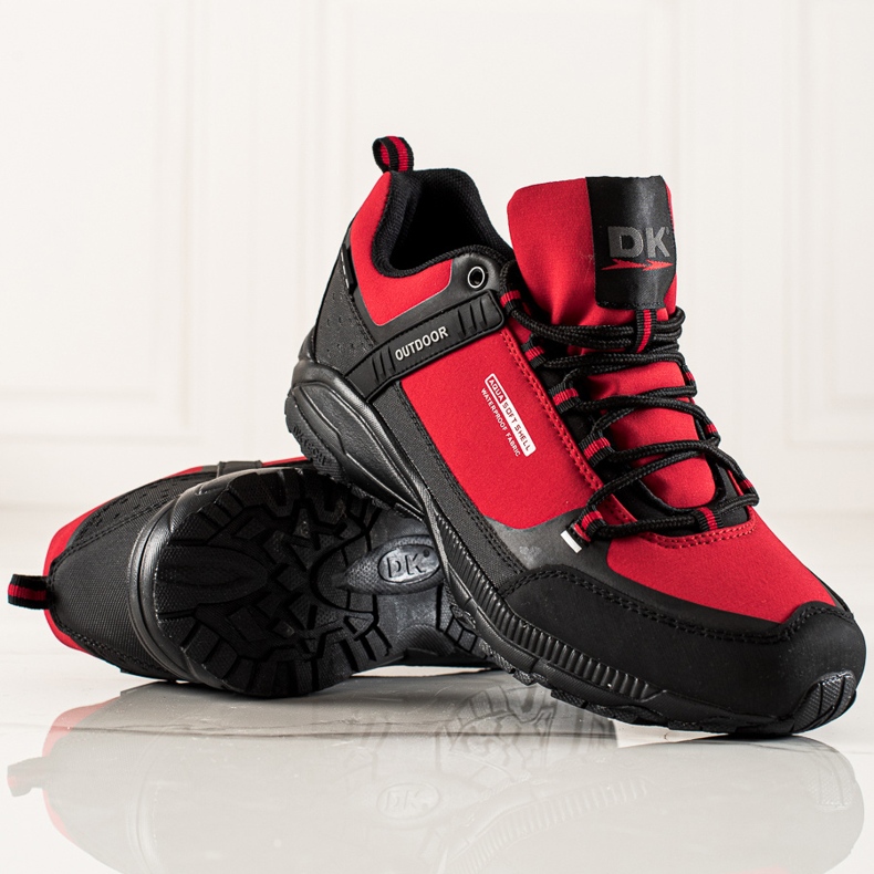 Zapatos de trekking para hombre DK negro rojo 2