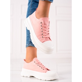 TRENDI Zapatillas rosas de moda rosado 2