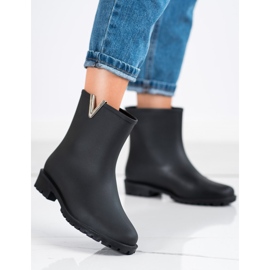 SHELOVET Botas de goma negras con estilo negro 2