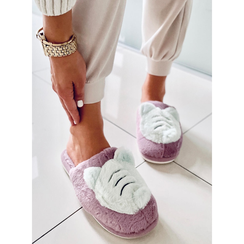 PA1 Pantuflas Mujer Morado Perla púrpura multicolor 2