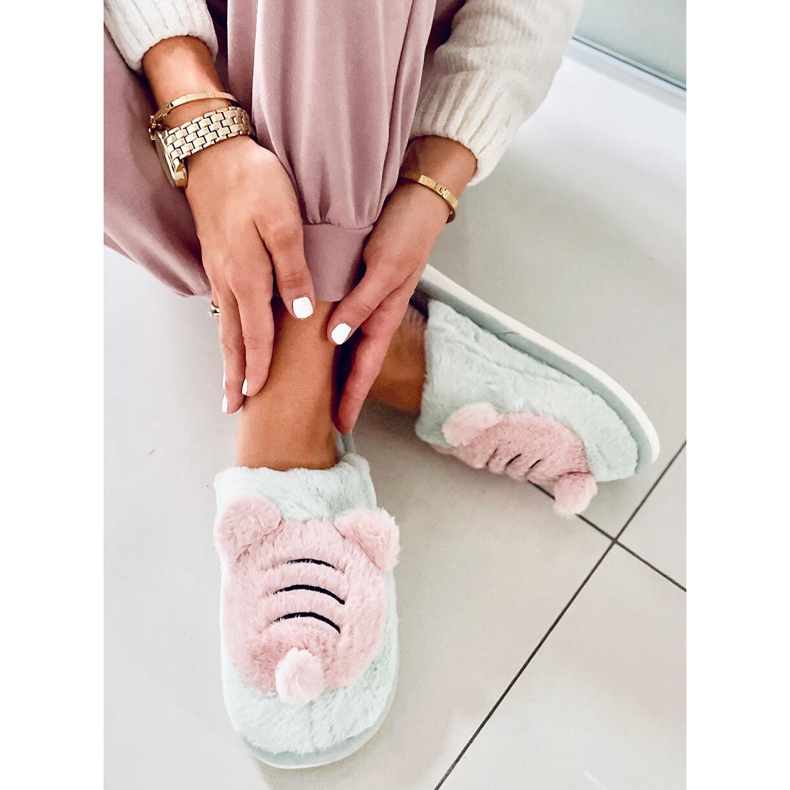 PA1 Pantuflas Mujer Menta Perla verde rosa 1