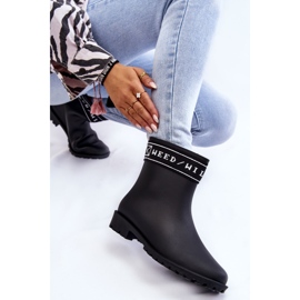PA1 Botas De Lluvia De Tacón Plano Sin Cordones Para Mujer Coreta Negra negro 5