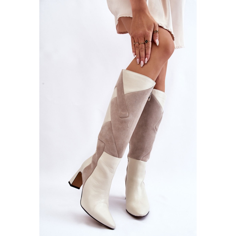 Botas Rodilla Mujer Piel Maciejka 05784-22 Beige Claro 1