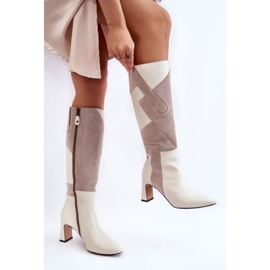 Botas Rodilla Mujer Piel Maciejka 05784-22 Beige Claro 6