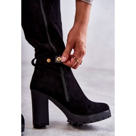 Botas De Ante Con Cadena Desmontable, Negro 3