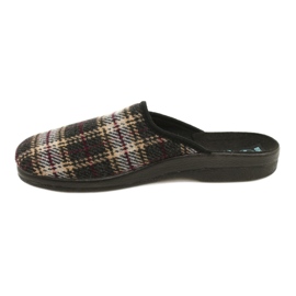 Pantuflas a cuadros Adanex para hombre 27671 beige negro multicolor 2