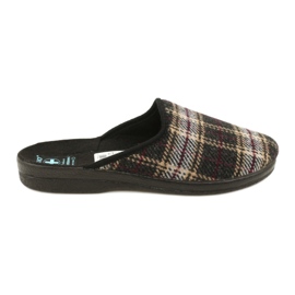 Pantuflas a cuadros Adanex para hombre 27671 beige negro multicolor 1