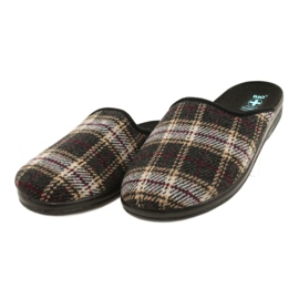 Pantuflas a cuadros Adanex para hombre 27671 beige negro multicolor 3