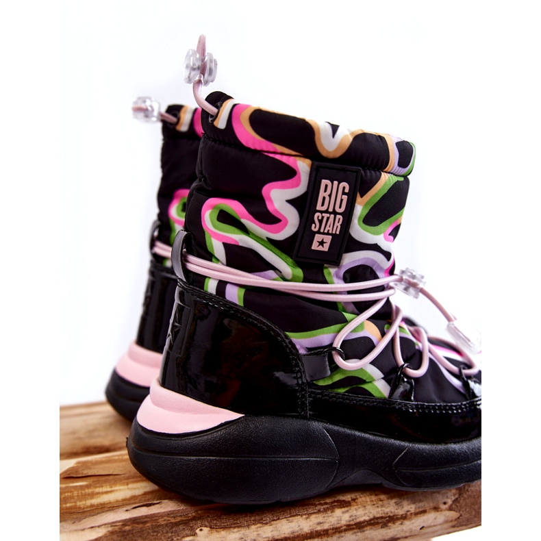 Botas de Nieve para Niños W Print Big Star KK374099 Negro-Rosa 3