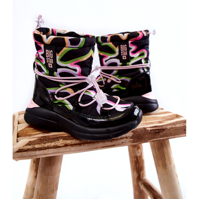 Botas de Nieve para Niños W Print Big Star KK374099 Negro-Rosa 2