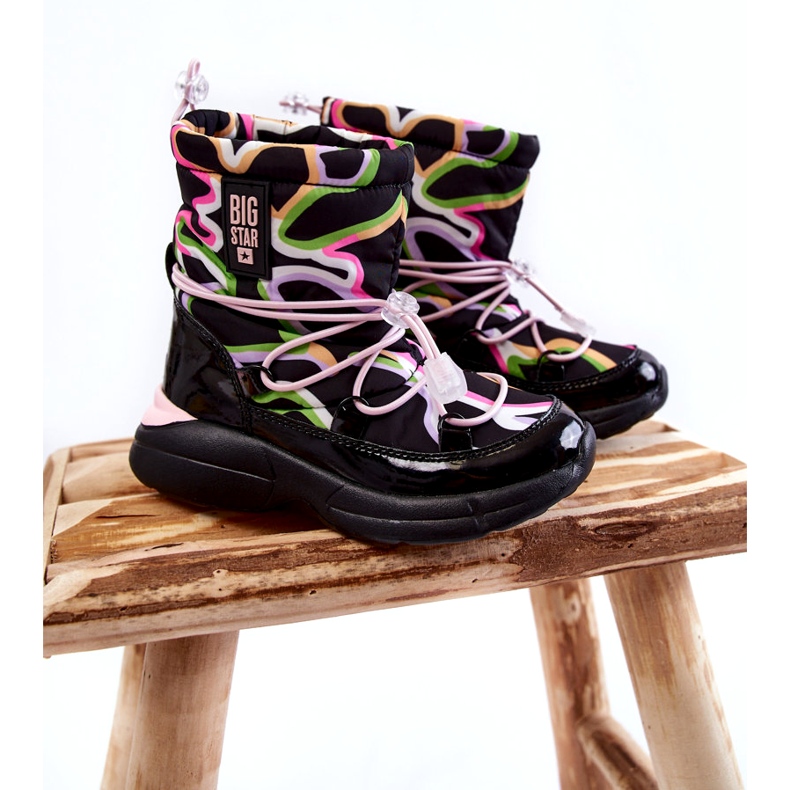 Botas de Nieve para Niños W Print Big Star KK374099 Negro-Rosa 1