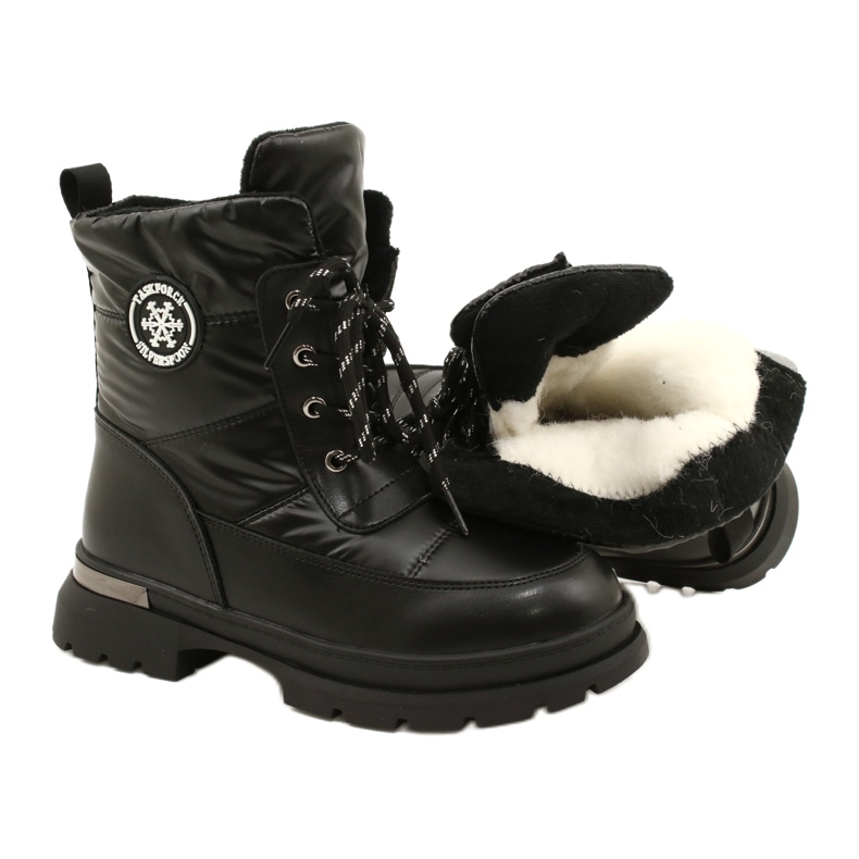 Botas de nieve para niños Miss Evento 22DZ23-5258 Negro 4