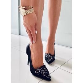 Zapatos de salón de mujer con piedras Monroe Black negro 3