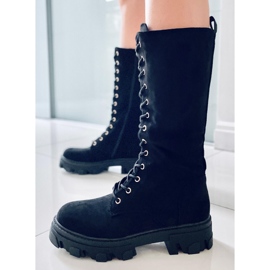 Botas con cordones de ante negro Charlize 3