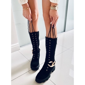 Botas con cordones de ante negro Charlize 4