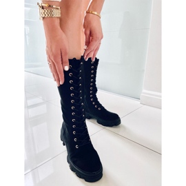 Botas con cordones de ante negro Charlize 2