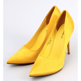 Zapatos de tacón mujer en raso Talia Amarillo 1