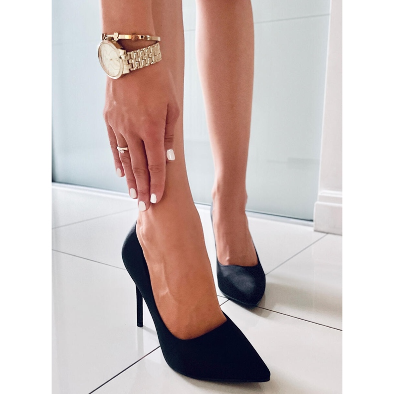 PA1 Zapatos de tacón mujer en raso Talia Negro 2