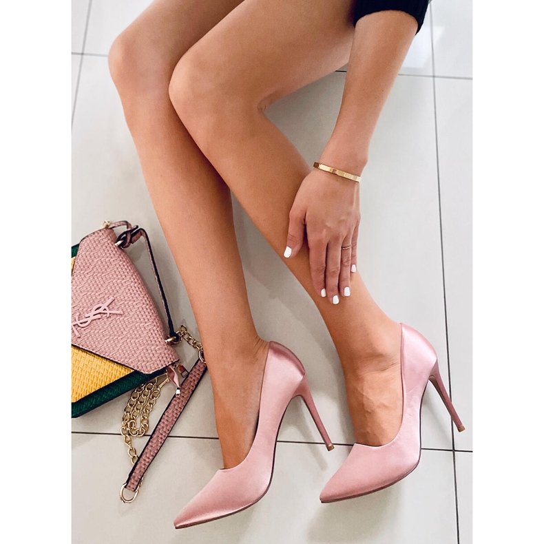 PA1 Zapatos de tacón de satén para mujer Talia Champagne rosado 2