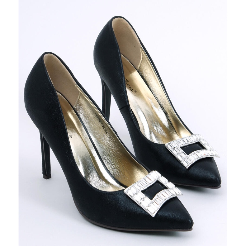 PA1 Zapatos de tacón de mujer Deborah Black con adornos negro 1