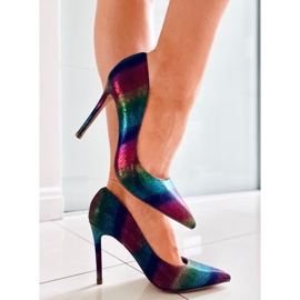 PA1 Zapatos de salón iridiscentes de mujer Halsey Colorful púrpura azul rosa multicolor verde 1