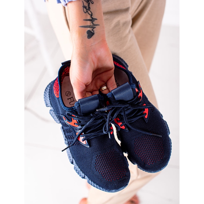 SHELOVET Zapatos deportivos ligeros rojo azul marino 1