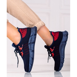 SHELOVET Zapatos deportivos ligeros rojo azul marino 2