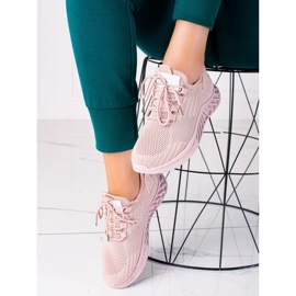 SHELOVET Zapatos deportivos rosas rosado 1