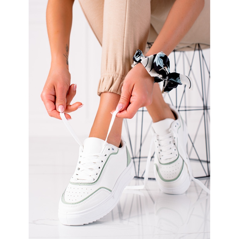 SHELOVET Zapatillas Deportivas Con Inserción Verde blanco 1 SHELOVET Zapatillas Deportivas Con Inserción Verde blanco 1